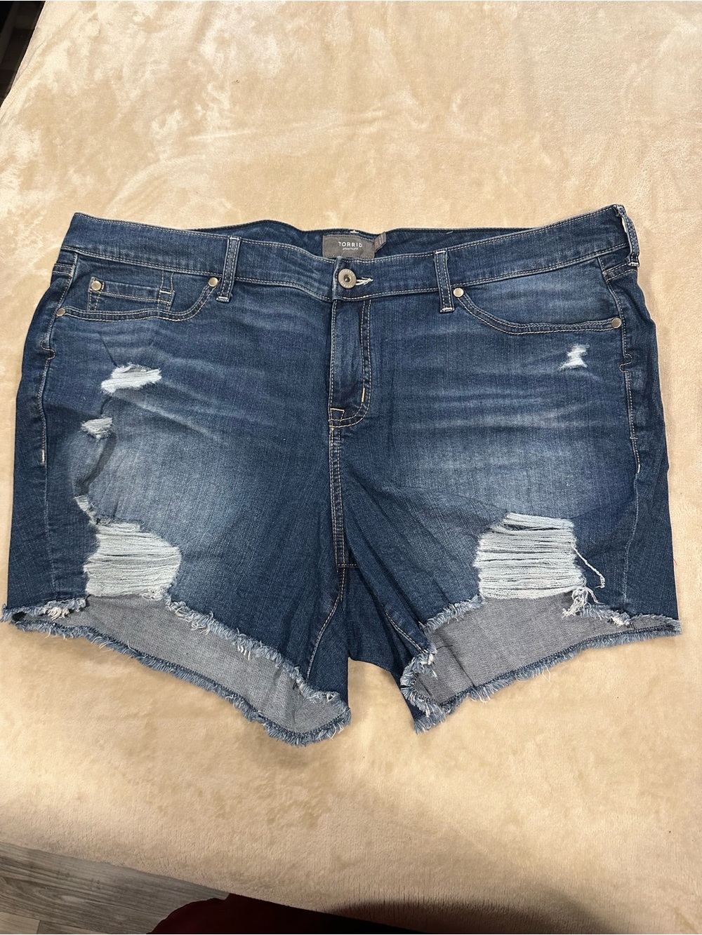 torrid Dark Wash Distressed Denim Shorts